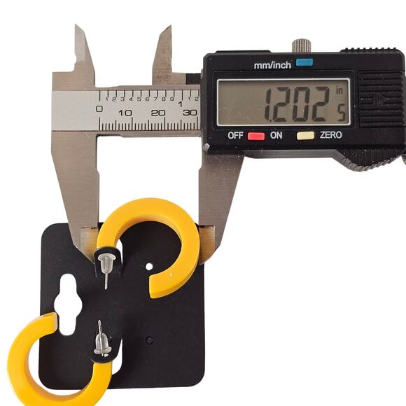 Set of 4 Hoop Earrings 1.2" Retro 1980s Neon Chunky Pierced Acrylic Gift Bag Y2K - Picture 13 of 15